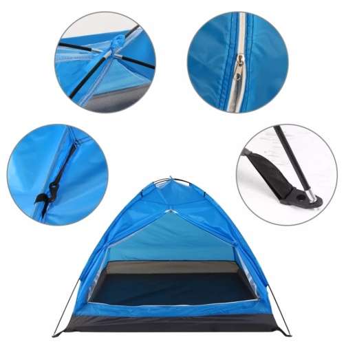 Foxhunter 3 Person Camp Tent. All Seasons. Available in Blue, Brown and Grey colors
