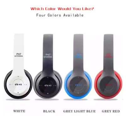 Wireless Bluetooth Bass Headphones with MP3 player, Microphone. TF Card slot Assorted colors