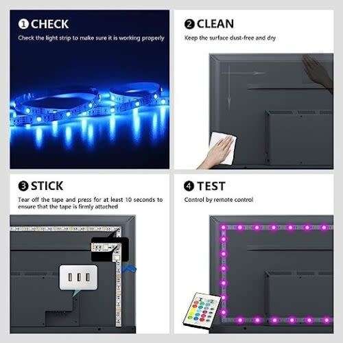 RGB colorful LED 5m light strip with remote. Weatherproof. 12v