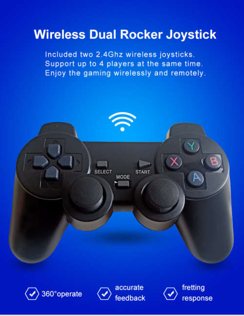 4K Game Stick with 1000+ Games. 32GB. HDMI, 2 Wireless Controller