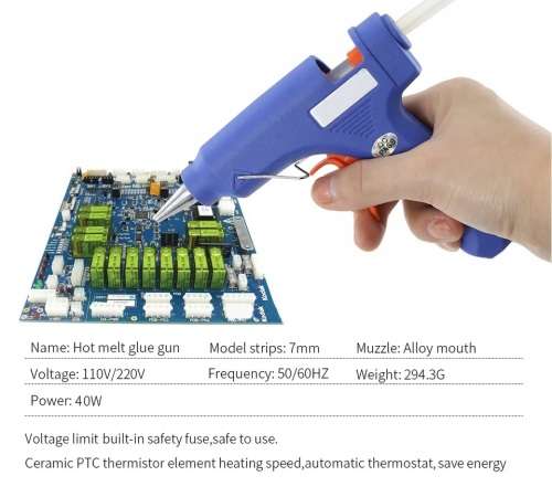 40w Hot Melt Glue Gun. Fast DIY repairs. Includes glue sticks