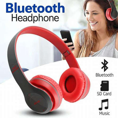 Wireless Bluetooth Bass Headphones with MP3 player, Microphone. TF Card slot Assorted colors