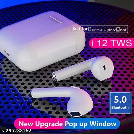 New i12 Wireless Earbuds. Compatible With Android, iOS, Windows and Mac OS. Bluetooth 5.0