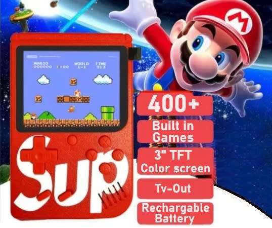 3inch Gaming Console. TFT Color Display. With 400 Built in Games. Black, White, Red, Blue and Yellow