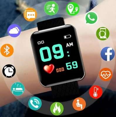 1.5` Smart Watch. 2023. Heart Rate Monitor. Blood Pressure. Fitness Bracelet. Black color