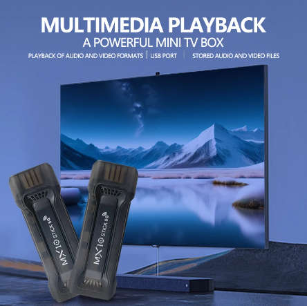 MX10 Ultra Tv Stick. 32GB, 4GB DDR3, 4K, 5G wifi, All in one cable free Android tv.