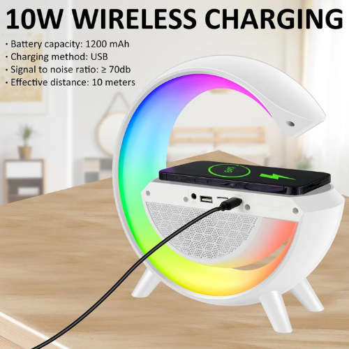RGB Wireless Phone Charger, Atmospheric Desk Lamp & Bluetooth Sound System. All in one must have.