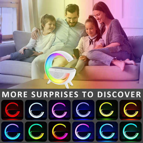 RGB Wireless Phone Charger, Atmospheric Desk Lamp & Bluetooth Sound System. All in one must have.