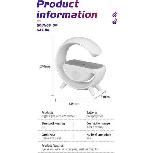 RGB Wireless Phone Charger, Atmospheric Desk Lamp & Bluetooth Sound System. All in one must have.
