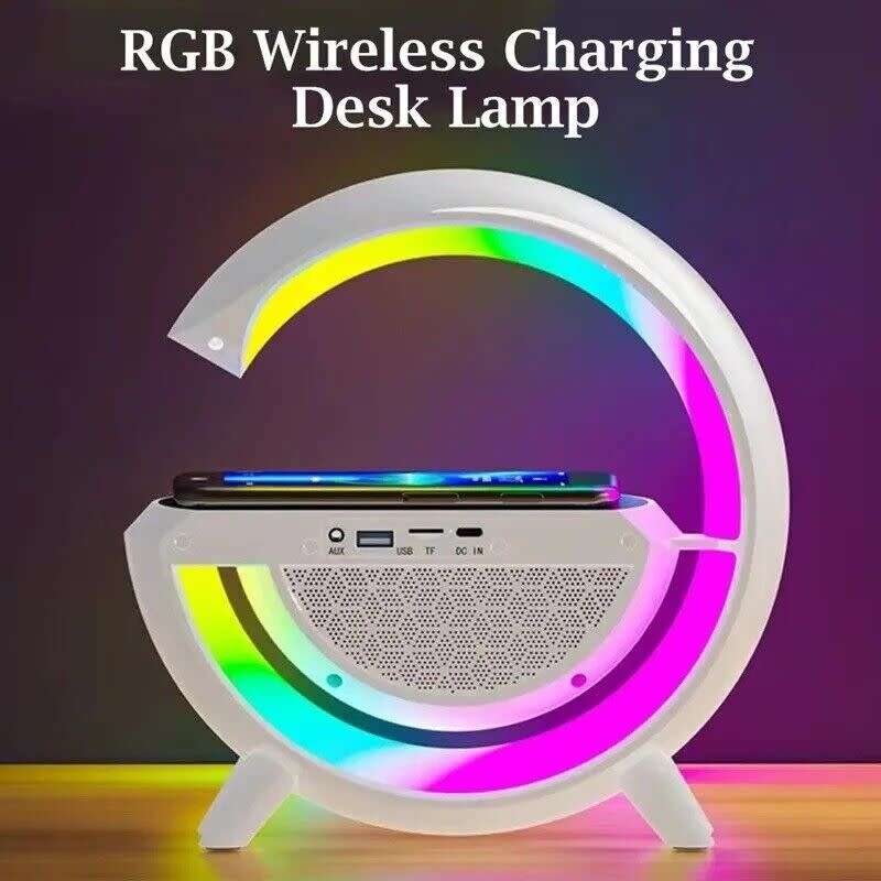 RGB Wireless Phone Charger, Atmospheric Desk Lamp & Bluetooth Sound System. All in one must have.