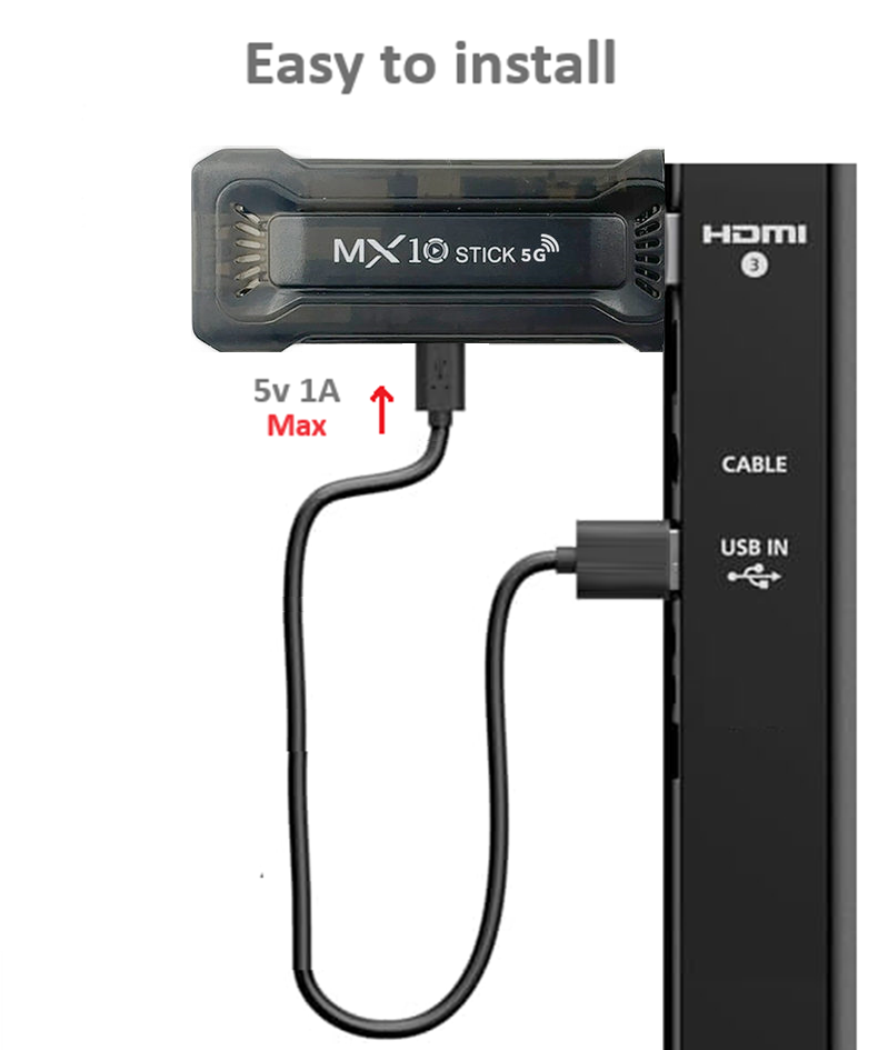 MX10 Ultra Tv Stick. 32GB, 4GB DDR3, 4K, 5G wifi, All in one cable free Android tv.