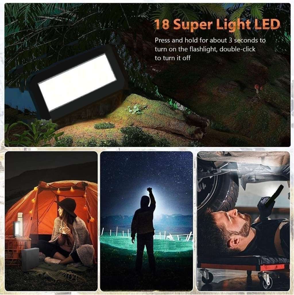 10 000mAh Power Bank with a Bright Rear Lantern. Ideal For Power Cuts. Assorted colors available