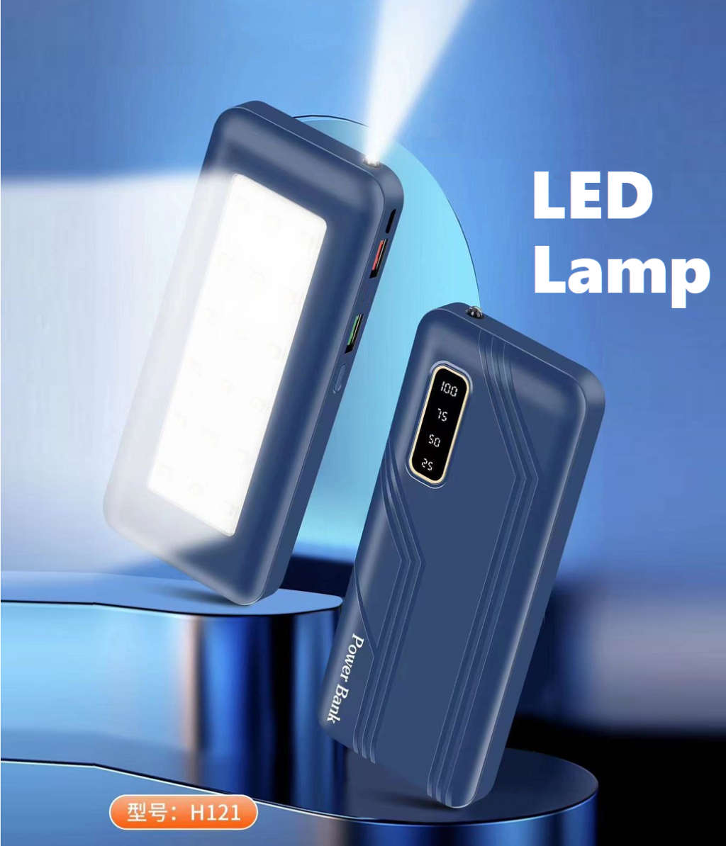 10 000mAh Power Bank with a Bright Rear Lantern. Ideal For Power Cuts. Assorted colors available