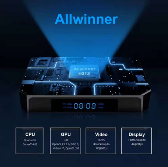 M98 Pro Tv Box. AI Voice Control. 2GB Ram, 16GB Storage. Supports All Local Apps.