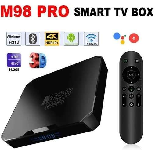 M98 Pro Tv Box. AI Voice Control. 2GB Ram, 16GB Storage. Supports All Local Apps.