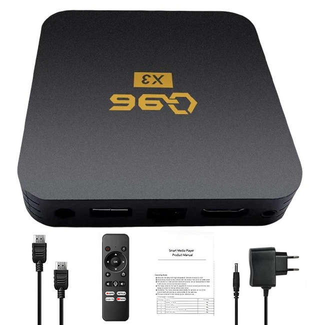 Q96 Gen 3 Tv Box With AI Voice Control, Bluetooth, 16GB Storage, 2GB Ram.