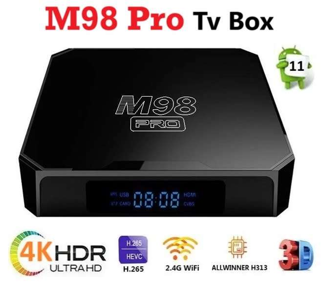 M98 Pro Tv Box. AI Voice Control. 2GB Ram, 16GB Storage. Supports All Local Apps.