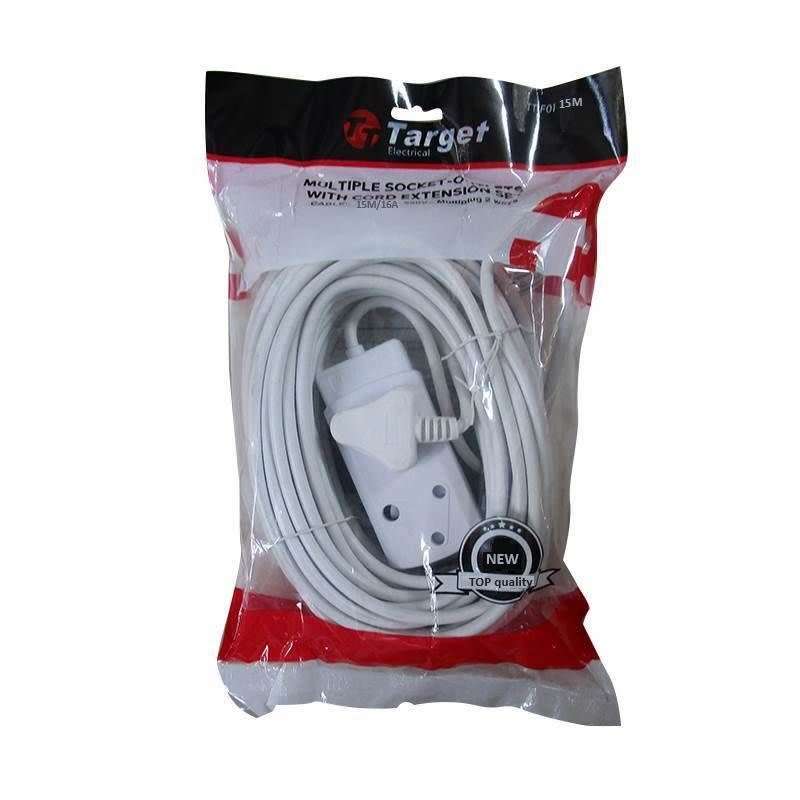 Target 15M Extension Cord. 16A, 250v. 2 Way Multiplug.