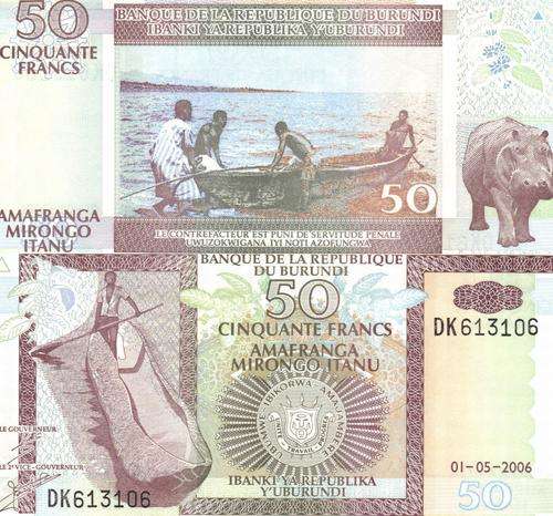 UNC BURUNDI 50 FRANCS 2006