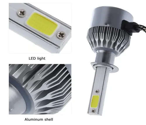 C6 H1,H3,H4,H7,H8,H9,H11  LED Light Headlight Vehicle Car Hi/Lo Beam Bulb Kit White