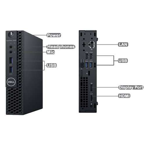 8th Gen Dell Optiplex i3 @ 3.10Ghz, 8gb Ram, 128gb SSD, WiFi, USB3.1, Windows 10