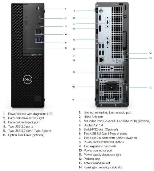 10th gen Dell Optiplex 3080 i5 @ 3.10ghz, 1TB Hard Drive, 8GB RAM, USB3.2, Windows 10 Pro