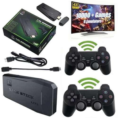 4K Ultra HD Game Stick + 2 x Wireless Controllers Gamepad Set