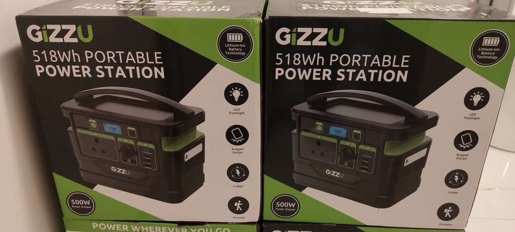 Gizzu 500W 518Wh Portable Power Station 1 x 3 Prong SA Plug Point (please Read)