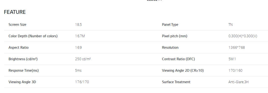 19` LG Flatron E1951 LED Widescreen Display, VGA, 1366x768 Resolution