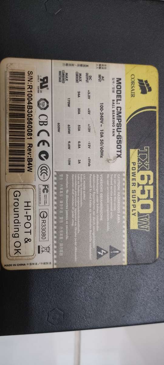 Corsair TX650W 650W Computer Power Supply