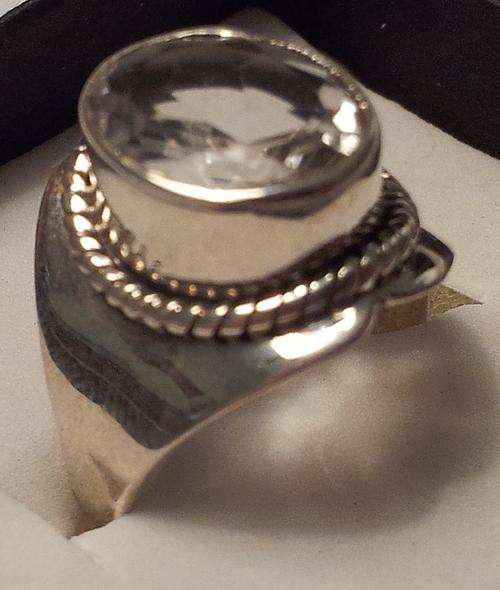 CRYSTAL STERLING SILVER RING