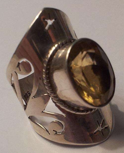 BIG & BOLD YELLOW TOPAZ STERLING SILVER RING