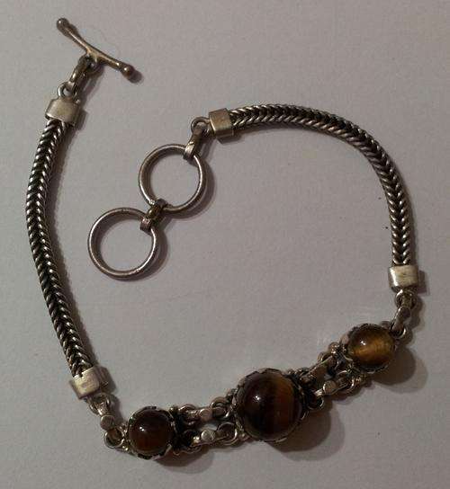 TIGERS EYE STERLING SILVER BRACELET