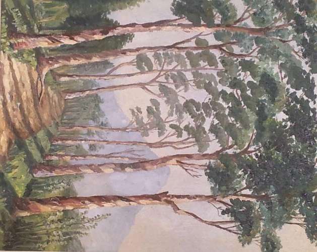 TREE-LINED ROAD ** original OIL ** SIGNED & DATED ** framed 54cmx64cm ** @ R1 START!!!