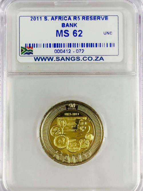 **Box of 50 x 2011 SARB COLLECTION R5 GRADED MS62**