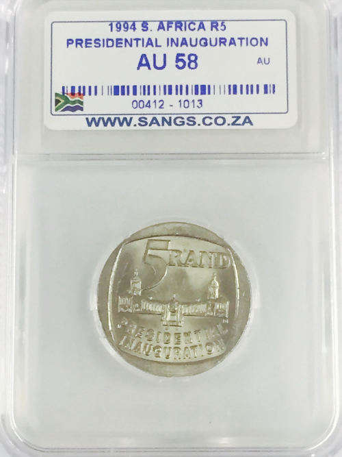 AU58 - Box of 50 x 1994 PRESIDENTIAL INAUGURATION R5 COINS GRADED AU58 BY SANGS**