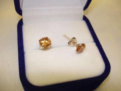 EARRINGS SILVER AND CITRINE STONES