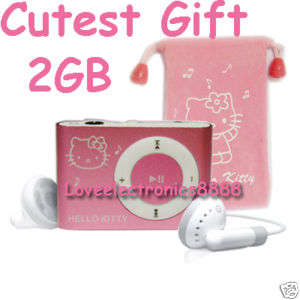 Brand new cute fashional hello kitty MP3 Player 2G Pink