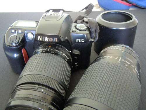 NIKON F60 with 28-80 mm and 75-240mm zoom lens