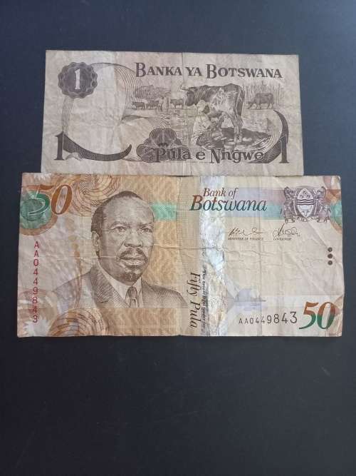 Botswana pair. Bid per note to take both