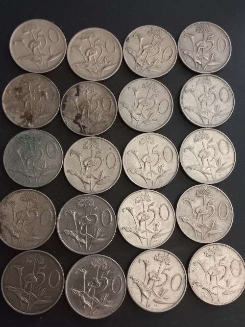RSA 50c lot. Bid per coin to take all 20