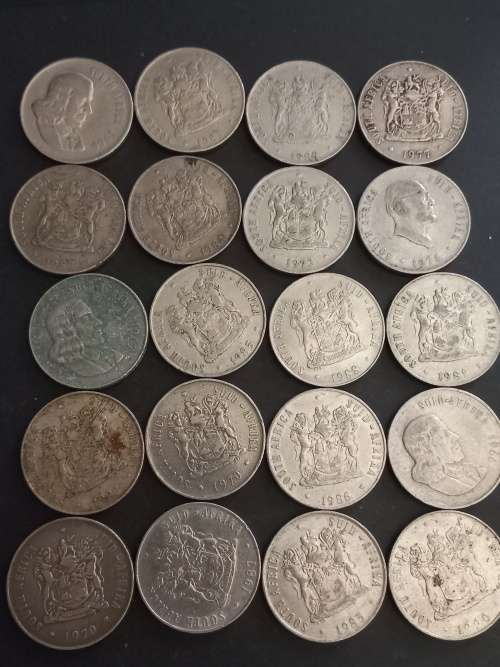 RSA 50c lot. Bid per coin to take all 20