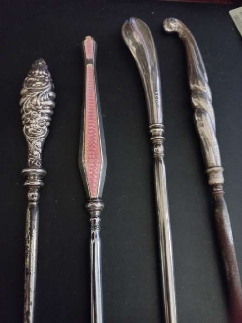 Stunning Sterling silver button hook collection. ***Bargain lot***One bid for all 4.