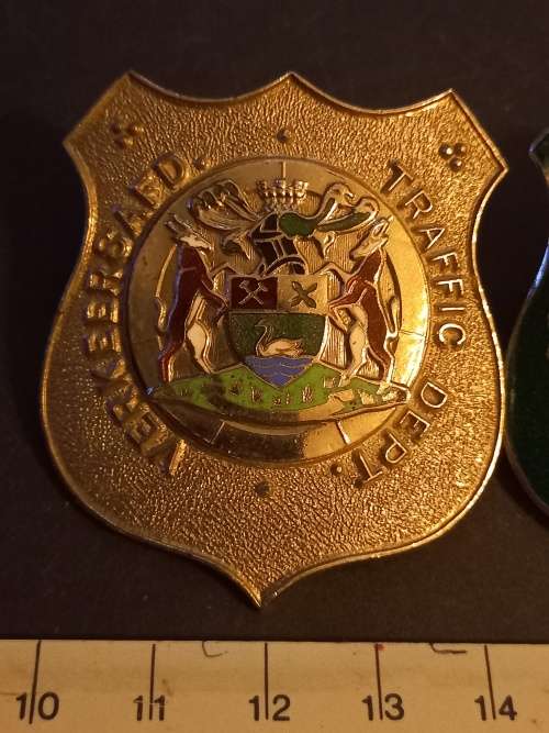 2 x Vintage Traffic dept badges for one bid