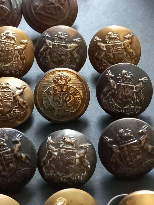 Large Collection of different military buttons