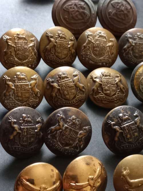 Large Collection of different military buttons