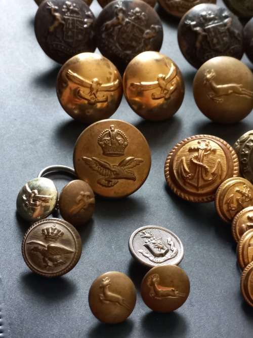 Large Collection of different military buttons
