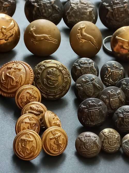 Large Collection of different military buttons