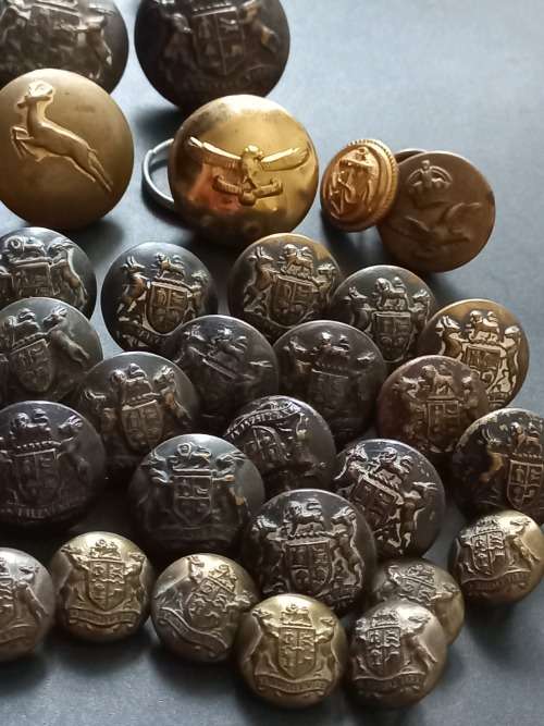 Large Collection of different military buttons
