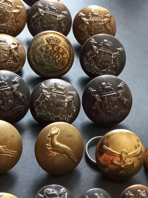 Large Collection of different military buttons